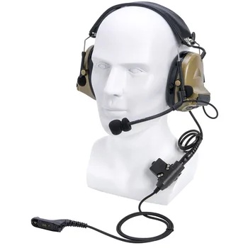U94 PTT+Hnedá Taktické Headset a Zníženie Hluku, Ochrana Sluchu Strelecké Slúchadlá pre MOTOROLA XiR P8268 8260 APX 7000