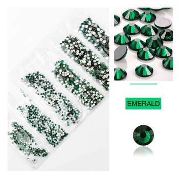 Emerald Lesk Nechtov Drahokamu Ploché Späť Crystal Drahokamy Kamene Kolo Šperky Korálky 3D Nail Art, Manikúra Dekorácie, Doplnky