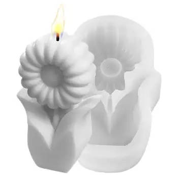 Kvet Tvaru Formy Slnečnice Tvar Silikónové Formy Na Sviečku, Takže DIY Ornament Pečenie Nástroj Epoxidové Odlievacie Formy Na Tortu