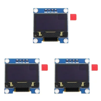 3X 0.96 Palcový IIC I2C Sériové GND 128X64 OLED LCD LED Display Modul SSD1306 pre Arduino Súprava Biela Displej